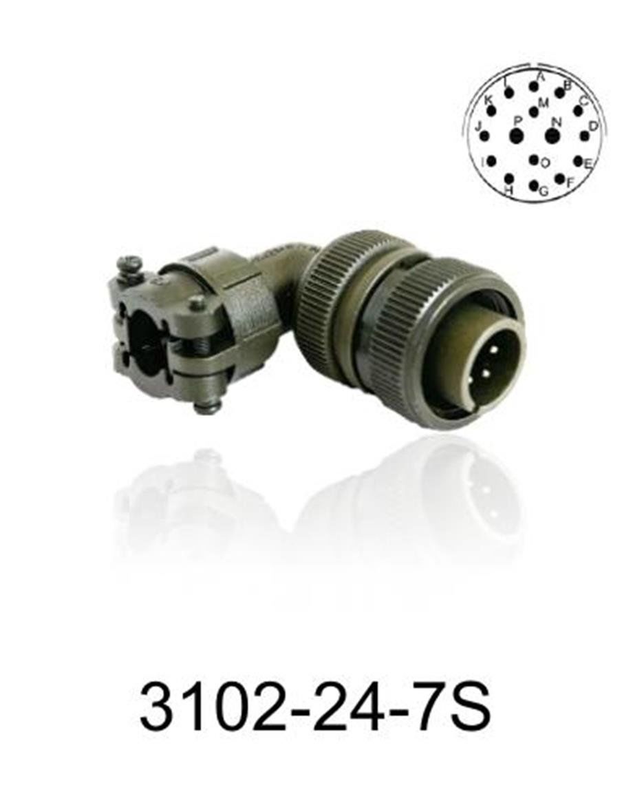 3102-24-7S 3102 Serisi 16 Pinli 12 Amper Askeri Tip Konnektör -Dişi