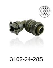 3102-24-28S 3102 Serisi 24 Pinli 12 Amper Askeri Tip Konnektör -Dişi