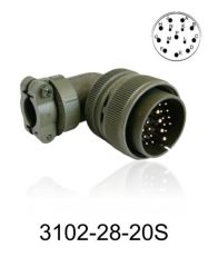 3102-28-20S 3102 Serisi 14 Pinli 16 Amper Askeri Tip Konnektör -Dişi