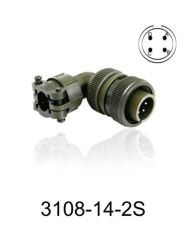 3108-14S-2S 3108 Serisi 4 Pinli 6 Amper Askeri Tip Konnektör -Dişi