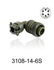 3108-14S-6S 3108 Serisi 6 Pinli 6 Amper Askeri Tip Konnektör -Dişi