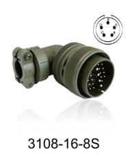 3108-16S-8S 3108 Serisi 5 Pinli 8 Amper Askeri Tip Konnektör -Dişi