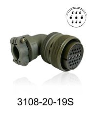 3108-20-19S 3108 Serisi 3 Pinli 12 Amper Askeri Tip Konnektör -Dişi