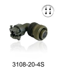 3108-20-4S 3108 Serisi 4 Pinli 12 Amper Askeri Tip Konnektör -Dişi