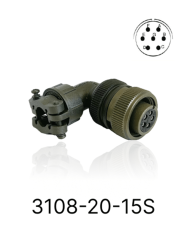 3108-20-15S 3108 Serisi 7 Pinli 12 Amper Askeri Tip Konnektör -Dişi
