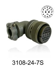 3108-24-7S 3108 Serisi 16 Pinli 12 Amper Askeri Tip Konnektör -Dişi