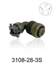 3108-28-3S 3108 Serisi 3 Pinli 16 Amper Askeri Tip Konnektör -Dişi