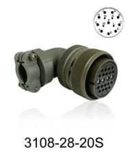 3108-28-20S 3108 Serisi 14 Pinli 16 Amper Askeri Tip Konnektör -Dişi