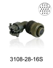 3108-28-16S 3108 Serisi 20 Pinli 16 Amper Askeri Tip Konnektör -Dişi