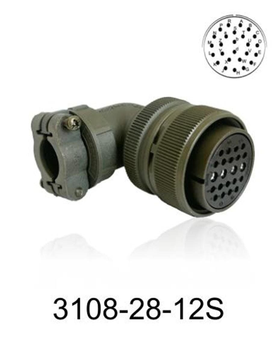 3108-28-12S 3108 Serisi 26 Pinli 16 Amper Askeri Tip Konnektör -Dişi