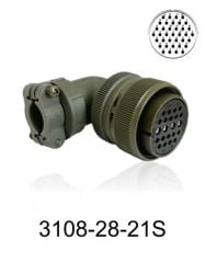 3108-28-21S 3108 Serisi 37 Pinli 16 Amper Askeri Tip Konnektör -Dişi