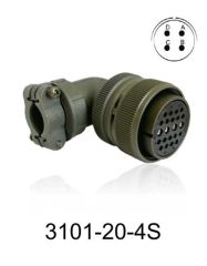 3101-20-4S 3101 Serisi 4 Pinli 12 Amper Askeri Tip Konnektör -Dişi